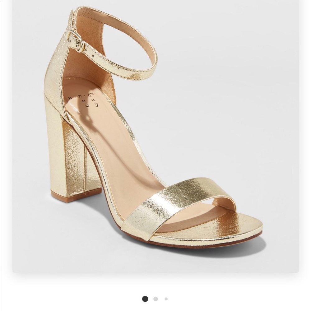 Gold Block Heels